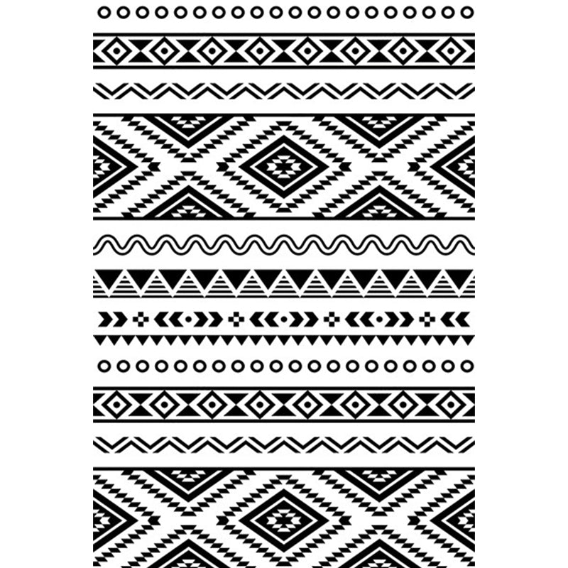 Diamond geometric rug southwestern area rug for bedroom Black and White Power Loom washable floor rug