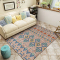 Braided rustic American rug brown washable area rug for bedroom geometric hunting stain-resistant rug