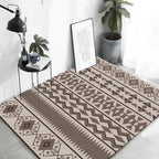 Southwestern tribal brown carpet striped geometric diamond washable stain-resistant synthetic carpet for the living room
