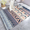 Warm purple stain-resistant rug striped geometric Americana tribal rug polyester pet-friendly area rug for living room