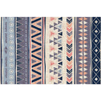 Warm purple stain-resistant rug striped geometric Americana tribal rug polyester pet-friendly area rug for living room