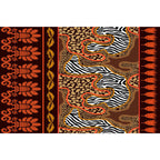 Paisley and Leopard Tribal Rug in Orange Indian Americana Scroll Synthetic Flooring Pet Friendly Stain Resistant Indoor Carpet