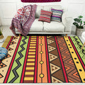 Dark Red Americana Tribal Carpet Striped Geometric Polyester Pet Friendly Stain Resistant Rug for Accent Area