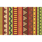Dark Red Americana Tribal Carpet Striped Geometric Polyester Pet Friendly Stain Resistant Rug for Accent Area