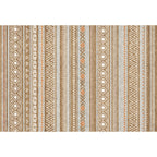 Bohemian Style Indoor Rug Striped Geometric Shine Rug with Zigzag Lines and Diamond Synthetic Non-Slip Rug