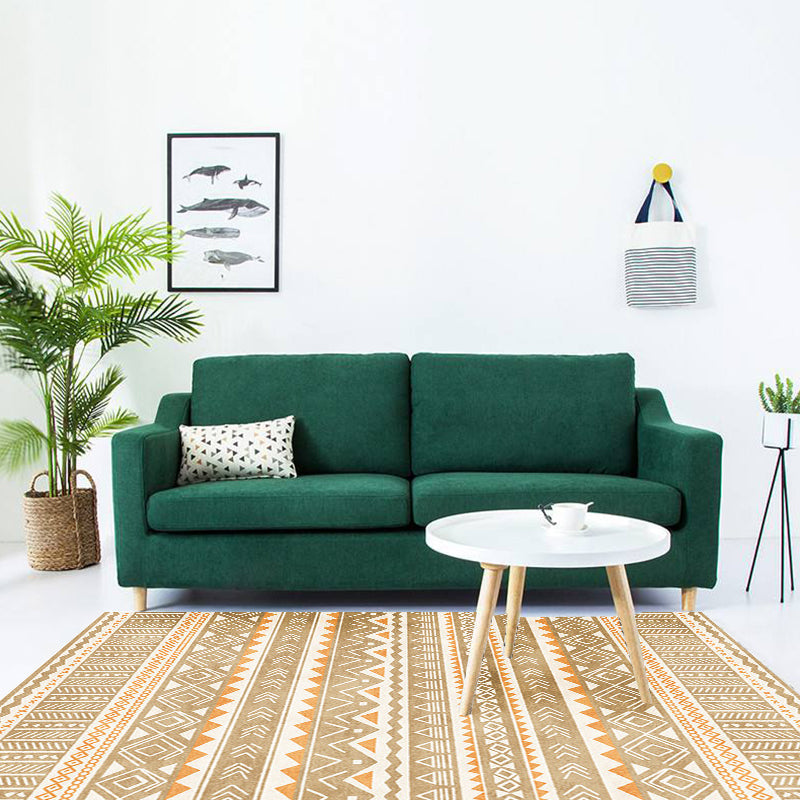 Indian America Area Rug Striped Diamond Geometric Synthetic Stain Resistant Power Loom Rug for the Area around the Fireplace