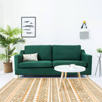 Indian America Area Rug Striped Diamond Geometric Synthetic Stain Resistant Power Loom Rug for the Area around the Fireplace