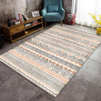Indian America Area Rug Striped Diamond Geometric Synthetic Stain Resistant Power Loom Rug for the Area around the Fireplace