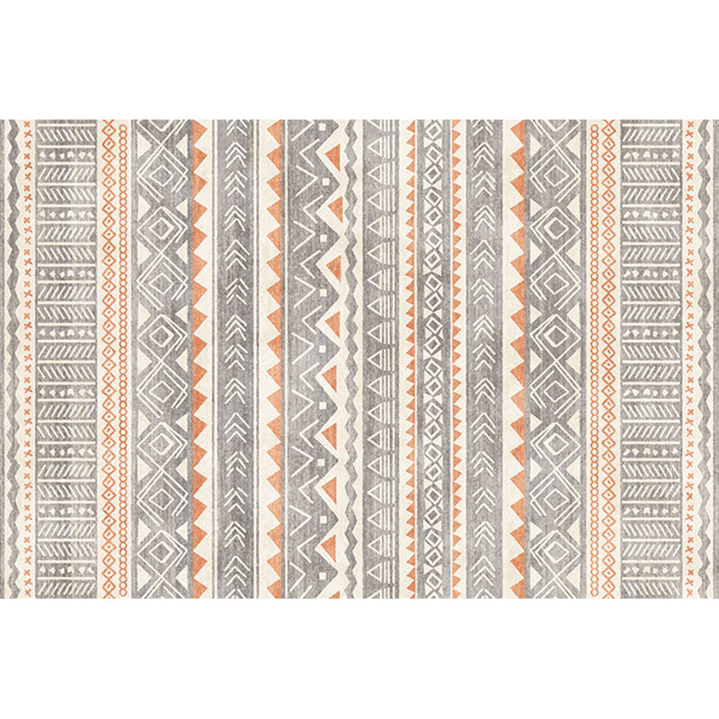 Indian America Area Rug Striped Diamond Geometric Synthetic Stain Resistant Power Loom Rug for the Area around the Fireplace