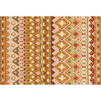 Orange Americana Indoor Mat Striped Indian Tribal Graphic Rug with Feather Headscarf Synthetic Non-Slip Backing Rug