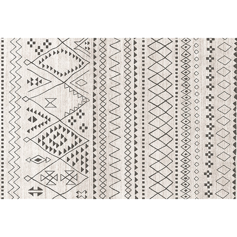 Southwestern Rug Simple Geometric Diamond Washable Rug for Bedroom Power Loom Washable Non-Slip Rug