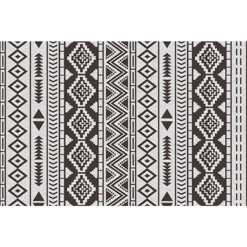 Brown Area Rug Southwestern Tribal Indian Diamond Geometric Rug Polyester Washable Non-Slip Stain Resistant Rug for the Area