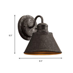 Metal Antique Black Wall Lights Drum/Trumpet Shade 1-Light Retro Rustic Wall Lamp Fixture