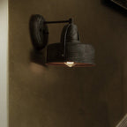 Metal Antique Black Wall Lights Drum/Trumpet Shade 1-Light Retro Rustic Wall Lamp Fixture