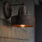 Metal Antique Black Wall Lights Drum/Trumpet Shade 1-Light Retro Rustic Wall Lamp Fixture