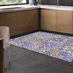 Moroccan Floral Pattern Rug in Purple Polyester Rug Non-Slip Living Room Rug for Home Decoration
