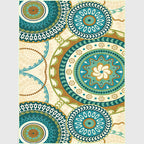 Yellow Moroccan Carpet Polyester Flower Circle Dots Pattern Rug Non-Slip Mat Rug for Home Decor
