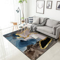 Nordic Modern Carpet in Brown Abstract Painting Print Carpet Polyester Washable Carpet for Home Decor