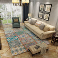Moroccan Living Room Rug Multicolored Flower Diamond Print Rug Polyester Rug