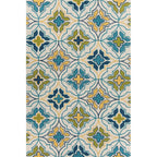 Ivorakariert Moroccan Carpet Polyester Geometric Floral Cross Print Rug Non-Slip Rug for Home Decor