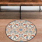 Light Blue Americana Rug Polyester Southwestern Pattern Rug Non-slip Back Rug for Bedroom
