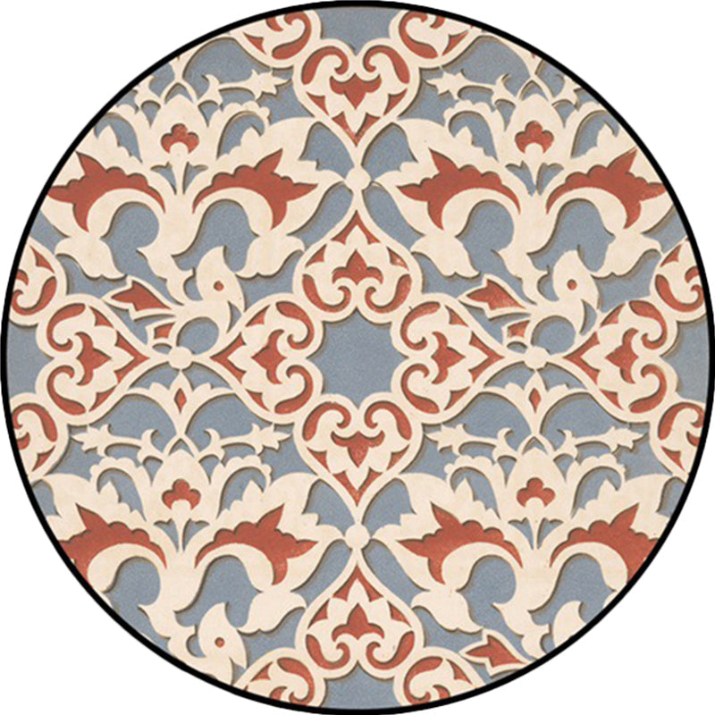 Light Blue Americana Rug Polyester Southwestern Pattern Rug Non-slip Back Rug for Bedroom