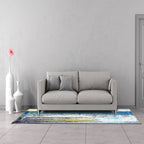 Gray Bedroom Rug Modern Abstract Watercolor Pattern Rug Polyester Washable Rug