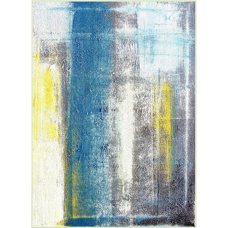Gray Bedroom Rug Modern Abstract Watercolor Pattern Rug Polyester Washable Rug