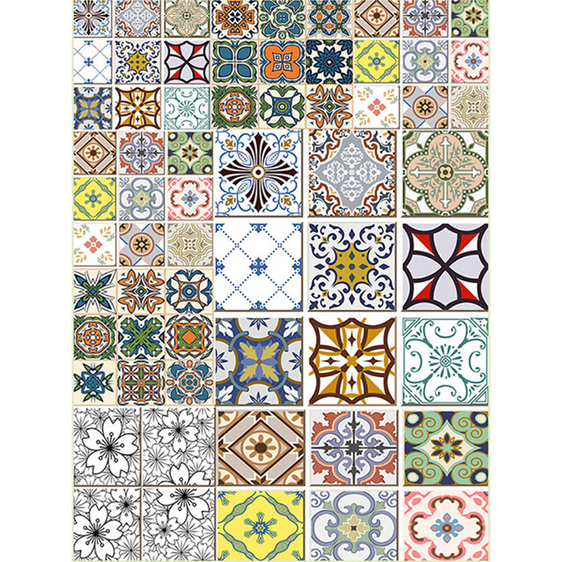 Mediterranean geometric floral pattern carpet multicolor Moroccan carpet polyester non-slip back carpet for bedroom