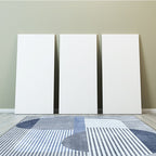 Blue and Gray Simple Rug Polyester Striped Abstract Color Block Rug Washable Rectangular Rug for the Living Room