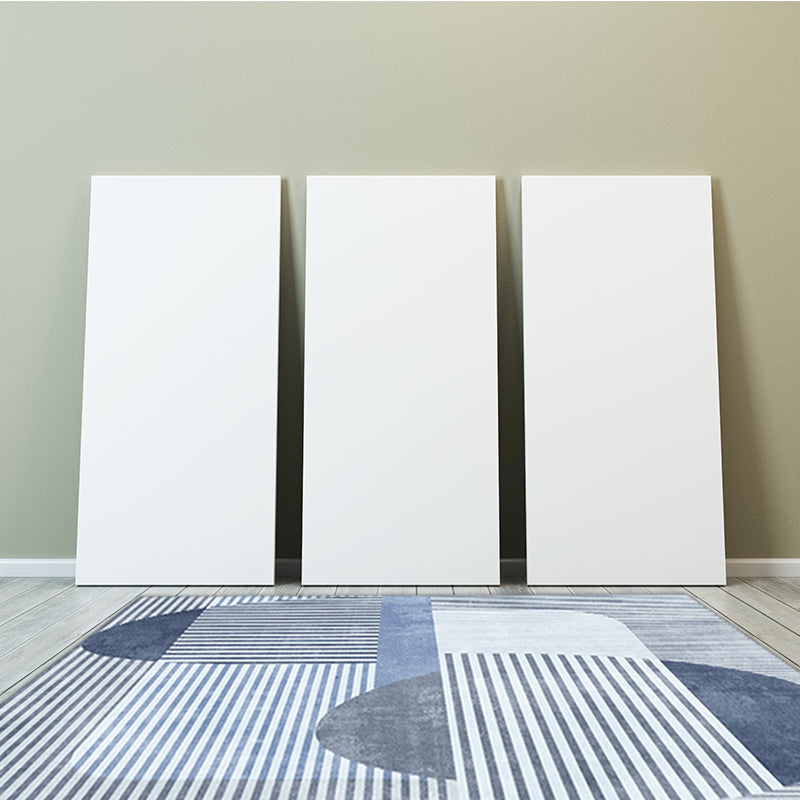 Blue and Gray Simple Rug Polyester Striped Abstract Color Block Rug Washable Rectangular Rug for the Living Room
