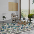 Moroccan living room wallpaper in ivory leaf pattern printed carpet polyester non-slip rug