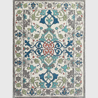Moroccan living room wallpaper in ivory leaf pattern printed carpet polyester non-slip rug