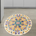 Tribal Medallion Rug Yellow Synthetic Rug Non-slip Back Rug for Living Room