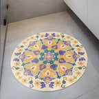 Tribal Medallion Rug Yellow Synthetic Rug Non-slip Back Rug for Living Room