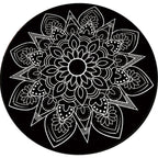 Tribal Medallion Rug Black and White Southwest Rug Polyester Washable Area Rug for Living Room