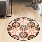 Classic Southwest Rug Orange and Pink Tribal Rug Polyester Non-Slip Back Rug for Living Room