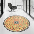 Moroccan floral geometric rug yellow polyester rug non-slip backing area rug for bedroom
