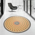 Moroccan floral geometric rug yellow polyester rug non-slip backing area rug for bedroom