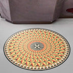 Moroccan floral geometric rug yellow polyester rug non-slip backing area rug for bedroom