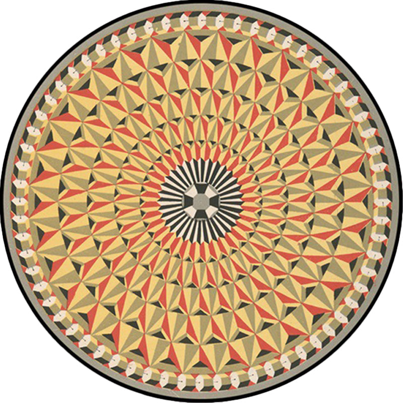 Moroccan floral geometric rug yellow polyester rug non-slip backing area rug for bedroom