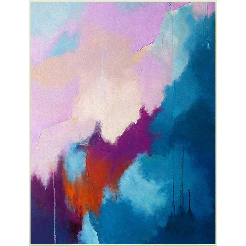 Minimalist modern carpet colorful abstract painting printing area rug polyester washable rug for bedroom