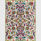 White Moroccan carpet Polyester flower leaf pattern carpet non-slip back carpet for home decoration