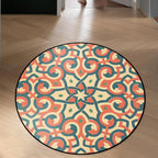 Orange Americana Rug Polyester Southwestern Rug Non-slip Backing Rug for Bedroom