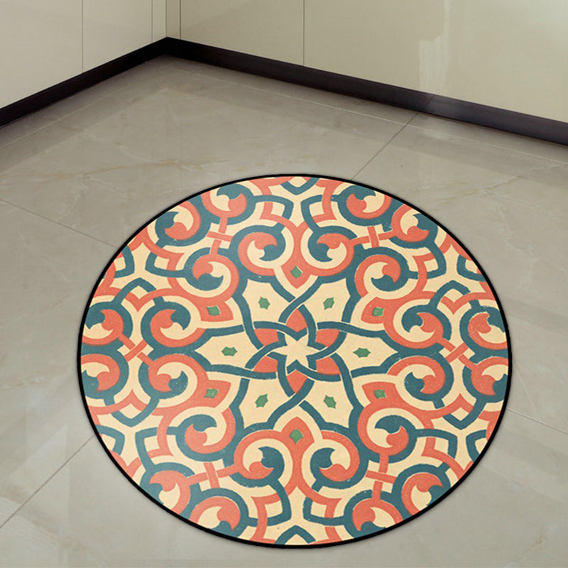 Orange Americana Rug Polyester Southwestern Rug Non-slip Backing Rug for Bedroom
