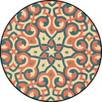 Orange Americana Rug Polyester Southwestern Rug Non-slip Backing Rug for Bedroom