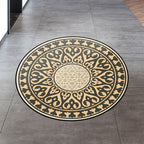 Americana Southwestern Rug Black and Yellow Polyester Rug Non-Slip Back Rug for Bedroom