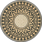 Americana Southwestern Rug Black and Yellow Polyester Rug Non-Slip Back Rug for Bedroom
