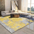 Nordic Modern Rug in Gray Abstract Oil Painting Print Living Area Rug Polyester Washable Rug for Home Decor
