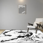 Scandinavian Modern Rug in White Abstract Color Splash Print Area Rug Polyester Washable Rug for the Living Room